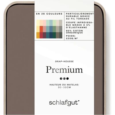 SCHLAFGUT Premium Spannbettlaken - Bio-Baumwolle, Beige, 120-130x200-220cm SCHLAFGUT Premium Spannbettlaken - Bio-Baumwolle, Beige, 120-130x200-220cm