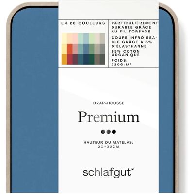 SCHLAFGUT Premium Blau Mid Spannbettlaken - Matratzenbezug SCHLAFGUT Premium Blau Mid Spannbettlaken - Matratzenbezug