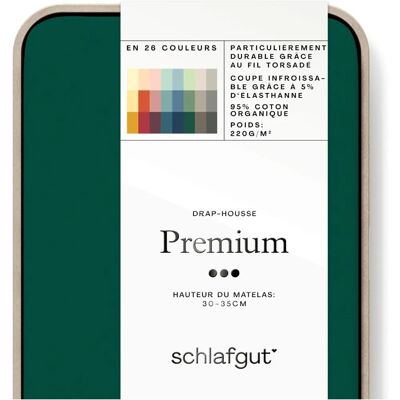 schlafgut Premium Spannbettlaken - Bio-Baumwolle, grün deep schlafgut Premium Spannbettlaken - Bio-Baumwolle, grün deep