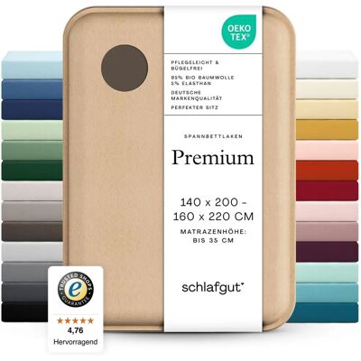 SCHLAFGUT Premium Beiges Spannbettlaken - Bettwäsche SCHLAFGUT Premium Beiges Spannbettlaken - Bettwäsche