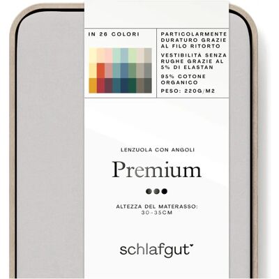 SCHLAFGUT Premium Grau Light Spannbettlaken - Matratze 140-160x200-220cm SCHLAFGUT Premium Grau Light Spannbettlaken - Matratze 140-160x200-220cm