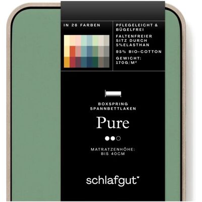 SCHLAFGUT PURE BOXSPRING Grün - Spannbettlaken für Boxspringbett SCHLAFGUT PURE BOXSPRING Grün - Spannbettlaken für Boxspringbett