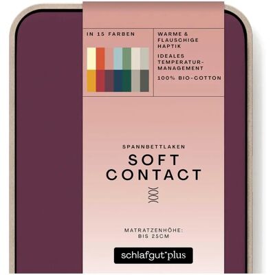 SCHLAFGUT Soft Contact Spannbettlaken - Bio Baumwolle, Lila Deep SCHLAFGUT Soft Contact Spannbettlaken - Bio Baumwolle, Lila Deep