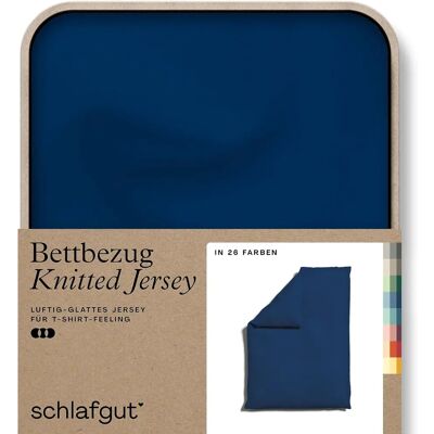 SCHLAFGUT Bio-Baumwolle Jersey-Bettwäsche - 135-140x200 cm - Blau Deep SCHLAFGUT Bio-Baumwolle Jersey-Bettwäsche - 135-140x200 cm - Blau Deep