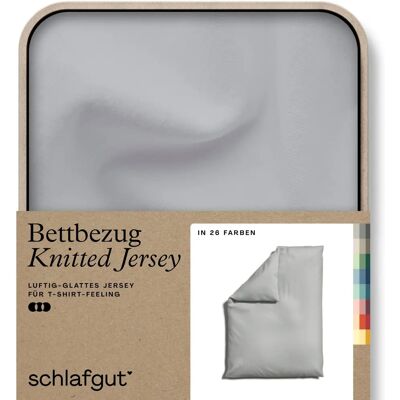 SCHLAFGUT Bio-Baumwolle Jersey-Duvet Cover - Grau Light - Unifarben Jersey SCHLAFGUT Bio-Baumwolle Jersey-Duvet Cover - Grau Light - Unifarben Jersey