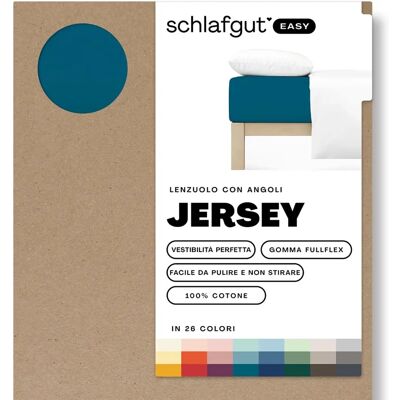 SCHLAFGUT Easy Baumwoll Spannbettlaken - 140-160cm x 200cm - Blau SCHLAFGUT Easy Baumwoll Spannbettlaken - 140-160cm x 200cm - Blau