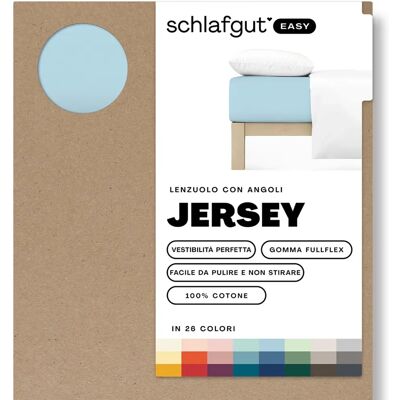 SCHLAFGUT EASY Baumwoll Spannbettlaken - Blau Light - Bettlaken SCHLAFGUT EASY Baumwoll Spannbettlaken - Blau Light - Bettlaken
