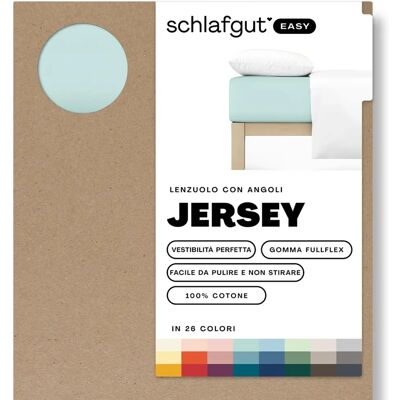 schlafgut EASY Baumwoll Spannbettlaken - 180-200cm, Jersey, Blau schlafgut EASY Baumwoll Spannbettlaken - 180-200cm, Jersey, Blau
