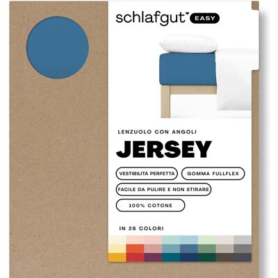 SCHLAFGUT EASY Baumwoll Spannbettlaken - Blau Mid Bettlaken SCHLAFGUT EASY Baumwoll Spannbettlaken - Blau Mid Bettlaken