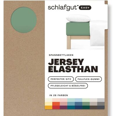 schlafgut Easy Jersey Elasthan Spannbettlaken - Grün Mid - 180-200x200-220cm schlafgut Easy Jersey Elasthan Spannbettlaken - Grün Mid - 180-200x200-220cm