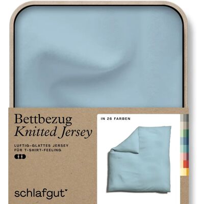schlafgut Bio-Baumwolle Jersey Bettbezug - Blau Light - 200x200cm schlafgut Bio-Baumwolle Jersey Bettbezug - Blau Light - 200x200cm
