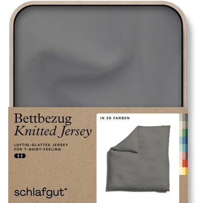 SCHLAFGUT Bio-Jersey Bettbezug - Grau Mittel - 200x200cm SCHLAFGUT Bio-Jersey Bettbezug - Grau Mittel - 200x200cm
