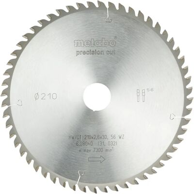 Metabo Kreissägeblatt - Präzisionssägeblatt Holz - 210mm - 56 Zähne Metabo Kreissägeblatt - Präzisionssägeblatt Holz - 210mm - 56 Zähne