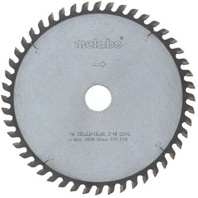 Metabo Kreissägeblatt - Präzisionssägeblatt Holz - 220mm - 48Z - 10° - Professionell Metabo Kreissägeblatt - Präzisionssägeblatt Holz - 220mm - 48Z - 10° - Professionell