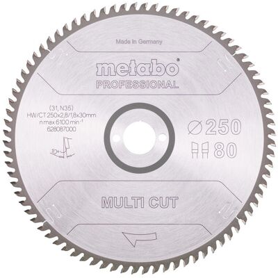 Metabo Kreissägeblatt 25cm - Profi Multi Cut Sägeblatt Metabo Kreissägeblatt 25cm - Profi Multi Cut Sägeblatt