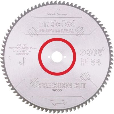 Metabo precisionssågblad för trä - 305x30mm, 84 tänder Metabo precisionssågblad för trä - 305x30mm, 84 tänder