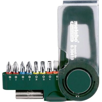 Metabo 630419000 9-delars set med bits - Krom-vanadium stål, färgkodning Metabo 630419000 9-delars set med bits - Krom-vanadium stål, färgkodning