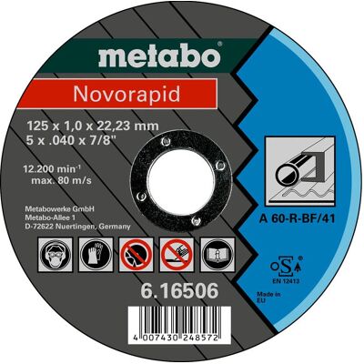 Metabo Novorapid 125 mm Stahl Trennscheibe Metabo Novorapid 125 mm Stahl Trennscheibe