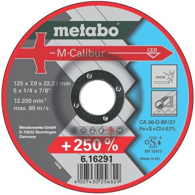 Metabo M-Calibur Trennscheibe - Edelstahl, 125mm, 22.23mm Metabo M-Calibur Trennscheibe - Edelstahl, 125mm, 22.23mm