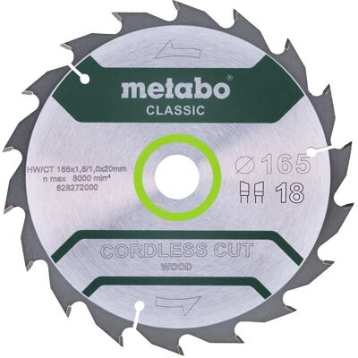 Metabo 628272000 Rundsagblad - 165mm, 18 tenner, HW/CT Metabo 628272000 Rundsagblad - 165mm, 18 tenner, HW/CT