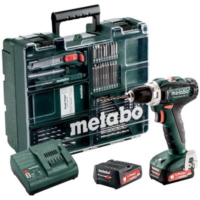 Metabo PowerMaxx BS 12 Set - Kompakte Akku-Bohrmaschine - 12V, 2x2Ah Li-Ion Metabo PowerMaxx BS 12 Set - Kompakte Akku-Bohrmaschine - 12V, 2x2Ah Li-Ion
