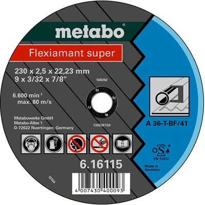 Metabo Trennscheibe Stahl - 230mm, 2,5mm, TF41 - Schneidscheibe für Stahl & Edelstahl Metabo Trennscheibe Stahl - 230mm, 2,5mm, TF41 - Schneidscheibe für Stahl & Edelstahl