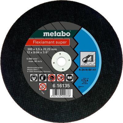 Metabo 616136000 Winkelschleifer-Zubehör - Trennscheibe - Stahl, 300mm, 3,5mm, 20mm Bohrung Metabo 616136000 Winkelschleifer-Zubehör - Trennscheibe - Stahl, 300mm, 3,5mm, 20mm Bohrung