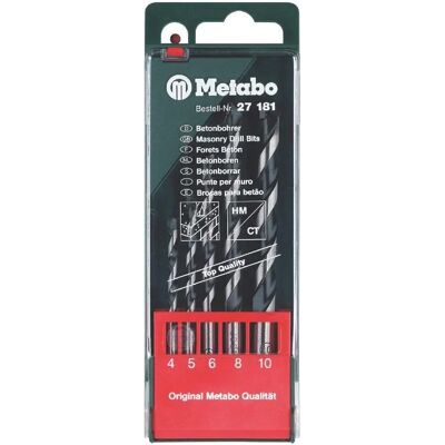 Metabo 627181000 Kompakter Betonbohrer-Set - 5 Stück Metabo 627181000 Kompakter Betonbohrer-Set - 5 Stück