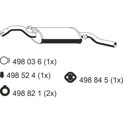 ERNST VW Golf II 1120mm Uitlaatsilencer - Uitlaat ERNST VW Golf II 1120mm Uitlaatsilencer - Uitlaat