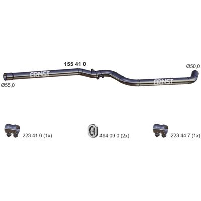 ERNST 155410 Abgasrohr - Mitte für VW Golf 5, Plus, Audi A3, Seat Altea ERNST 155410 Abgasrohr - Mitte für VW Golf 5, Plus, Audi A3, Seat Altea