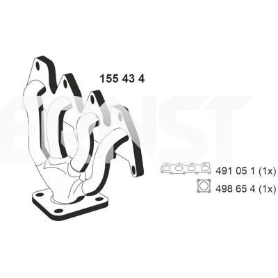 ERNST - 155434 - 1390 cm³ - uitlaatcollector ERNST - 155434 - 1390 cm³ - uitlaatcollector