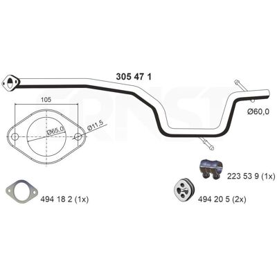 Ανταλλακτικό σωλήνα εξαγωγής ERNST 305471 - Ford S-Max, Mondeo 4, Galaxy Mk2 Ανταλλακτικό σωλήνα εξαγωγής ERNST 305471 - Ford S-Max, Mondeo 4, Galaxy Mk2