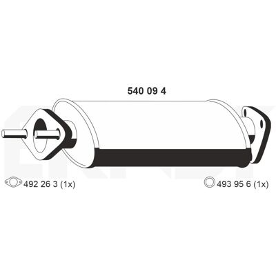 Ernst 540094 Uitlaatsilencer voor Alfa Romeo GTV & Spider Ernst 540094 Uitlaatsilencer voor Alfa Romeo GTV & Spider