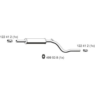 Ernst 1340mm tussenstuk uitlaat - Uitlaatdemper Ernst 1340mm tussenstuk uitlaat - Uitlaatdemper