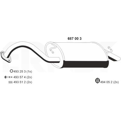 Toyota 687003 Exhaust Muffler - Exhaust System Toyota 687003 Exhaust Muffler - Exhaust System