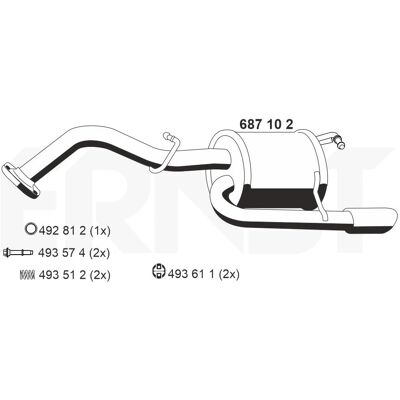 ERNST 687102 Uitlaatgeluiddemper - Toyota Yaris 1.33 Vvt-I ERNST 687102 Uitlaatgeluiddemper - Toyota Yaris 1.33 Vvt-I