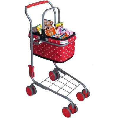 Chariot de shopping en métal Tanner avec panier - 40 miniatures - Publicité Chariot de shopping en métal Tanner avec panier - 40 miniatures - Publicité