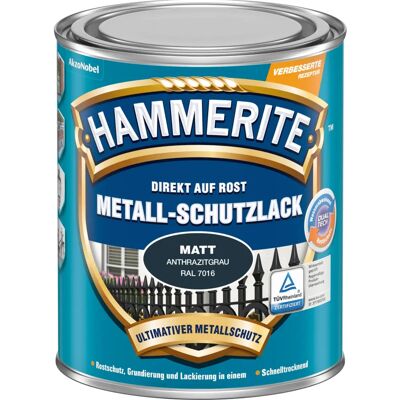 Hammerite Metallschutzlack - Anthrazitgrau - Stoßfest - Wetterbeständig - 2,5 L Hammerite Metallschutzlack - Anthrazitgrau - Stoßfest - Wetterbeständig - 2,5 L