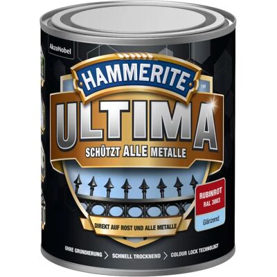 Hammerite Ultima Metallschutzlack - Rubinrot - Glänzend - 750 ml - Außenbereich Hammerite Ultima Metallschutzlack - Rubinrot - Glänzend - 750 ml - Außenbereich