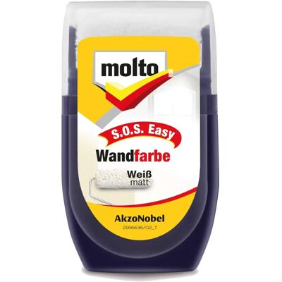 Molto Weiße Wand-Reparaturfarbe - 30ml mit Rolle Molto Weiße Wand-Reparaturfarbe - 30ml mit Rolle