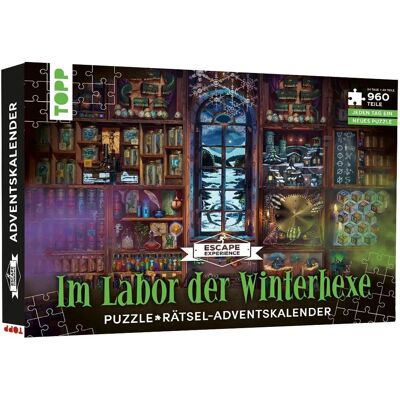 Calendrier de l'Avent Puzzle-Énigmes de Frech Verlag: Au Laboratoire de la Sorcière d'Hiver - 24 Puzzles avec 960 Pièces - Publicité Calendrier de l'Avent Puzzle-Énigmes de Frech Verlag: Au Laboratoire de la Sorcière d'Hiver - 24 Puzzles avec 960 Pièces - Publicité
