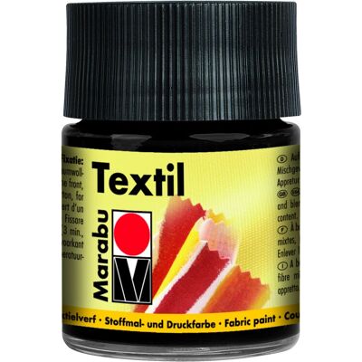 Marabu Textil 073 Wasserbasierte Farbe - Schwarz - 50 ml - Textilfarbe Marabu Textil 073 Wasserbasierte Farbe - Schwarz - 50 ml - Textilfarbe