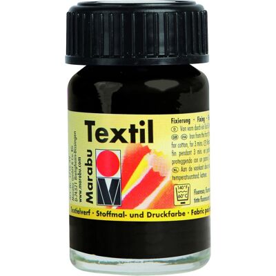 Marabu Textil 073 - Schwarz - 15 ml - Textilfarbe Marabu Textil 073 - Schwarz - 15 ml - Textilfarbe