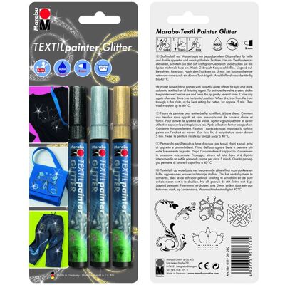 Marabu Modell - Glitzer Stoffmalstifte-Set - 3 Farben Marabu Modell - Glitzer Stoffmalstifte-Set - 3 Farben