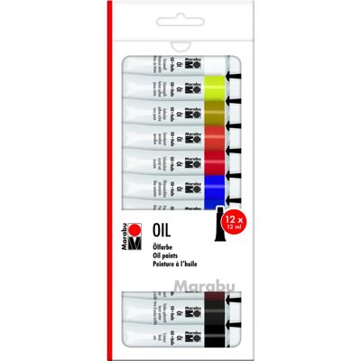 Zestaw farb olejnych MARABU 12 Kolorów 12Ml Zestaw farb olejnych MARABU 12 Kolorów 12Ml