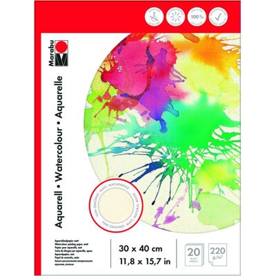 Marabu Zeichenpapierblock - 20 Blätter - Säurefrei - Lichtbeständig - 300x400mm Marabu Zeichenpapierblock - 20 Blätter - Säurefrei - Lichtbeständig - 300x400mm