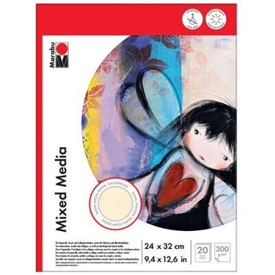 Marabu Art Paper - Thick 20 Sheets for Mixed Media Marabu Art Paper - Thick 20 Sheets for Mixed Media