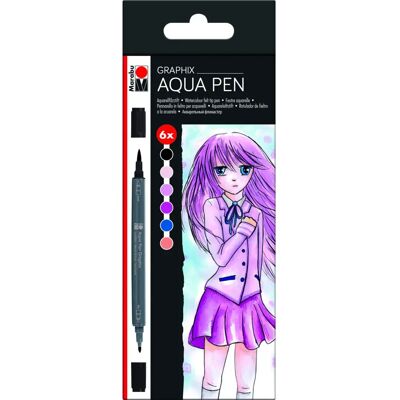 Penna a fibra acquarellabile MARABU Graphix - Multicolore - 6 pezzi Penna a fibra acquarellabile MARABU Graphix - Multicolore - 6 pezzi