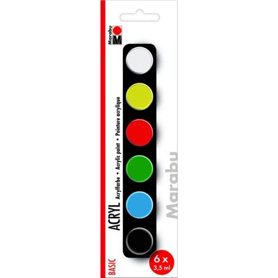 Marabu Modell: Acrylfarben-Set Basic - Wasserbasierte, Schnelltrocknend Marabu Modell: Acrylfarben-Set Basic - Wasserbasierte, Schnelltrocknend