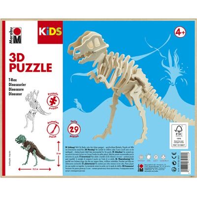 Marabu 3D Puzzle Dinosaur - Holz 29 Teile zum Ausmalen Marabu 3D Puzzle Dinosaur - Holz 29 Teile zum Ausmalen